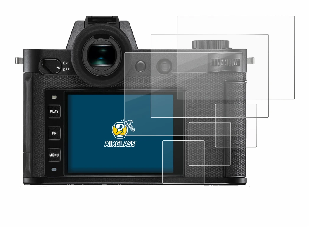Imagen del dispositivo Leica SL2-S con una amplia variedad de protectores de pantalla.