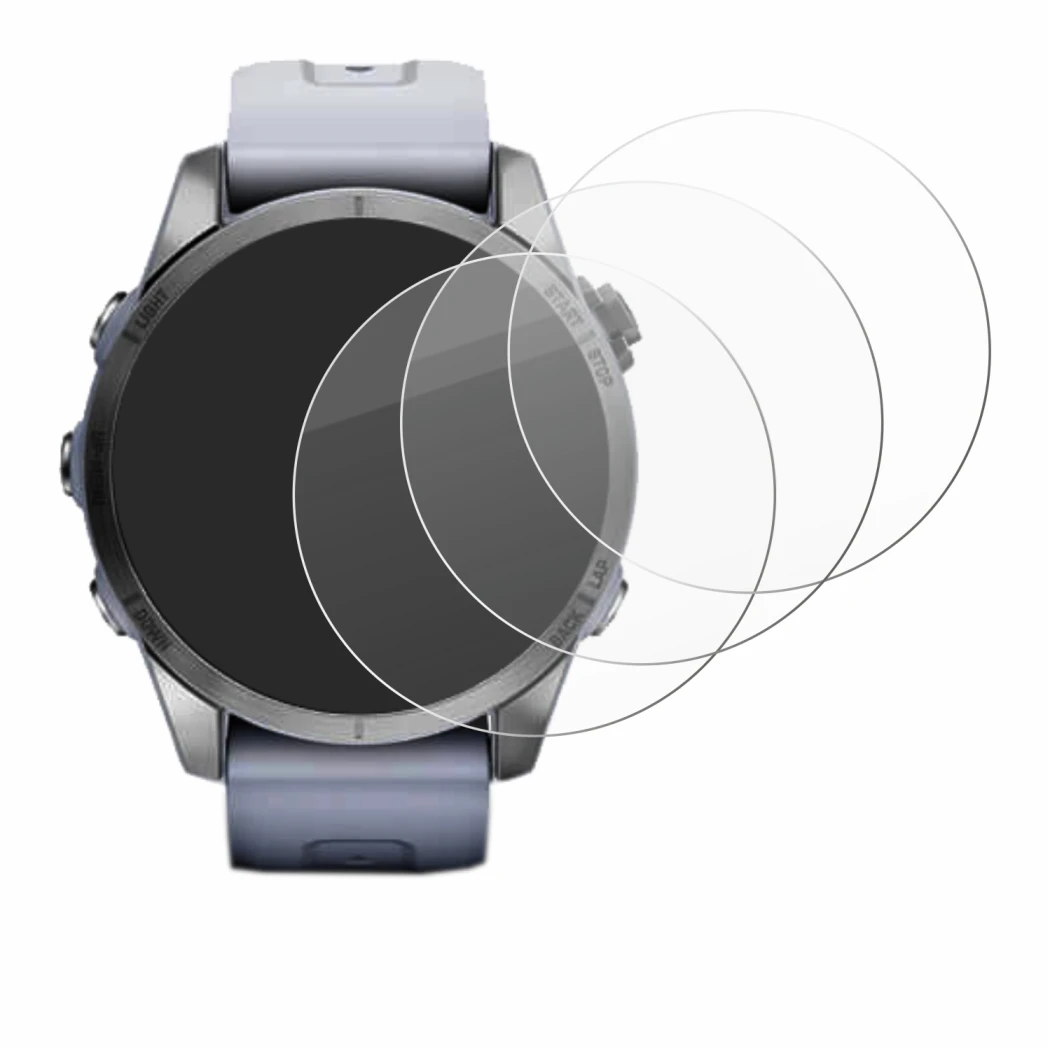 Imagen del dispositivo Garmin Fenix 7S (42 mm) con una amplia variedad de protectores de pantalla.