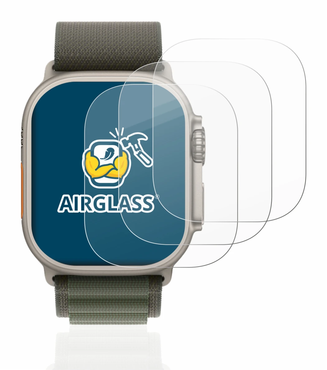 Imagen del dispositivo Apple Watch Ultra (49 mm) con una amplia variedad de protectores de pantalla.