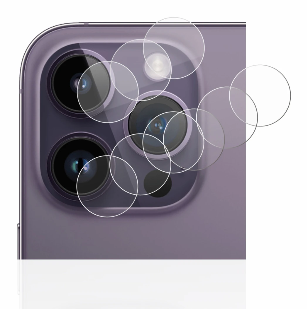 Imagen del dispositivo Apple iPhone 14 Pro (SÓLO Cámara) con una amplia variedad de protectores de pantalla.