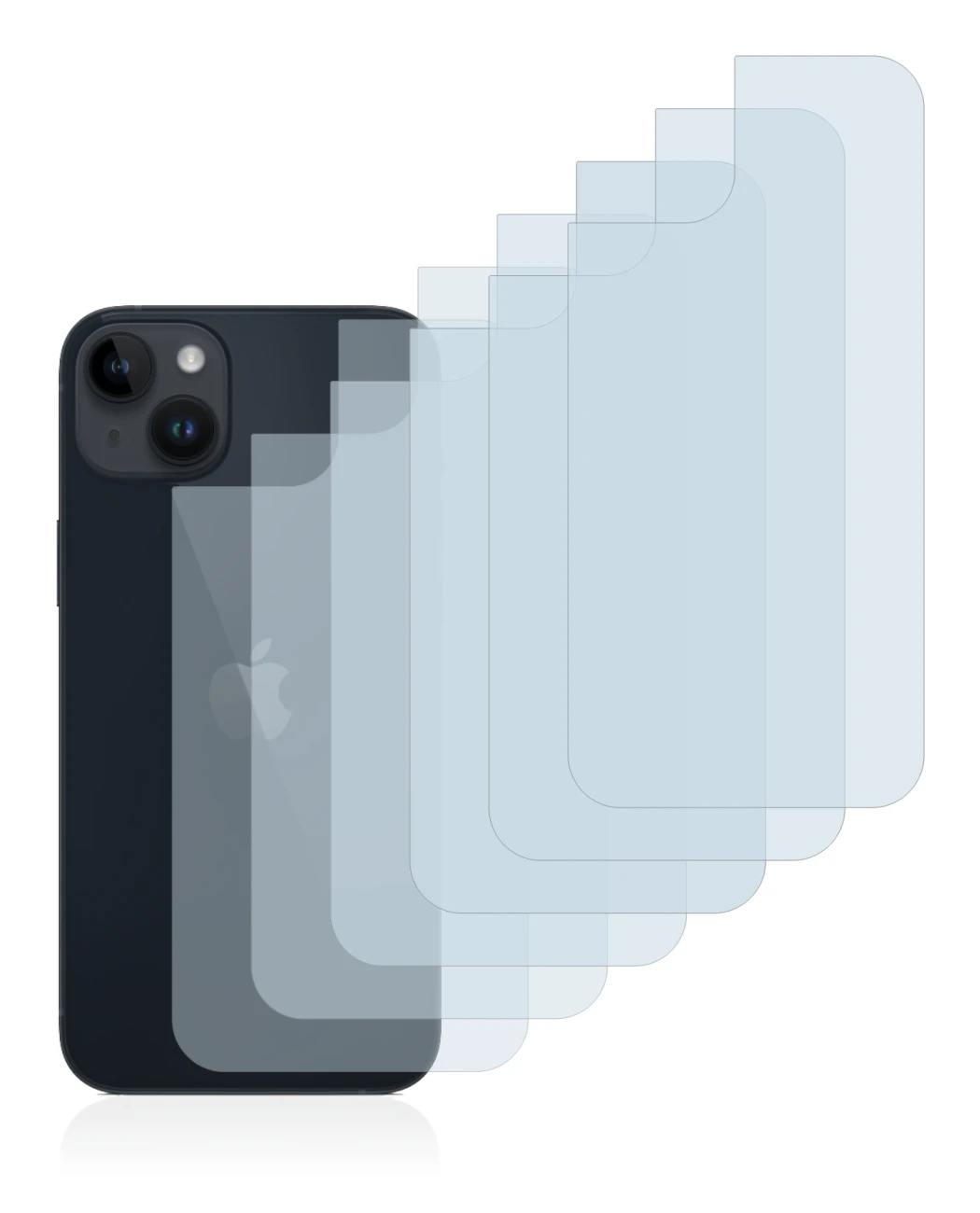Imagen del dispositivo Apple iPhone 14 Plus (Trasero) con una amplia variedad de protectores de pantalla.