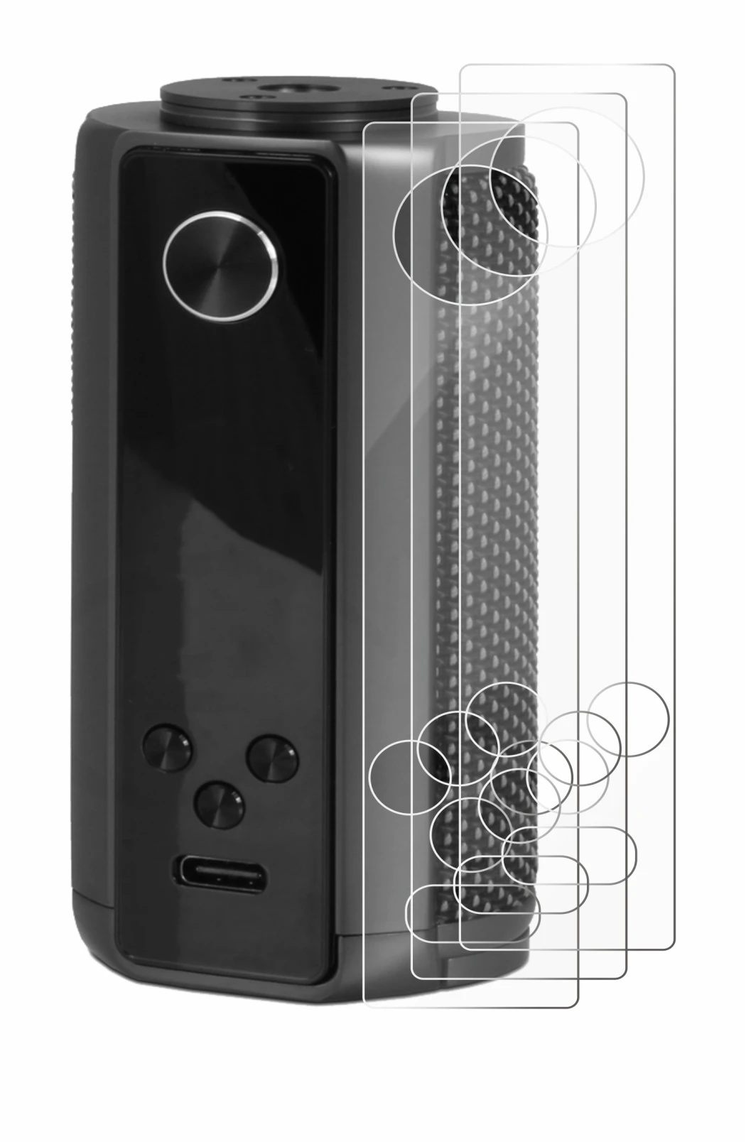 Imagen del dispositivo Vaporesso Target 200 Mod con una amplia variedad de protectores de pantalla.