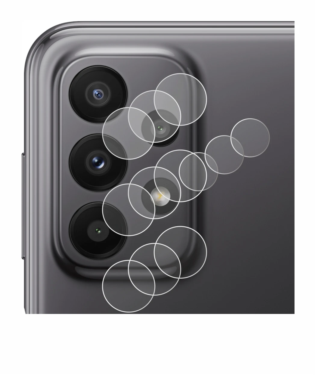Imagen del dispositivo Samsung Galaxy A23 5G (SÓLO Cámara) con una amplia variedad de protectores de pantalla.