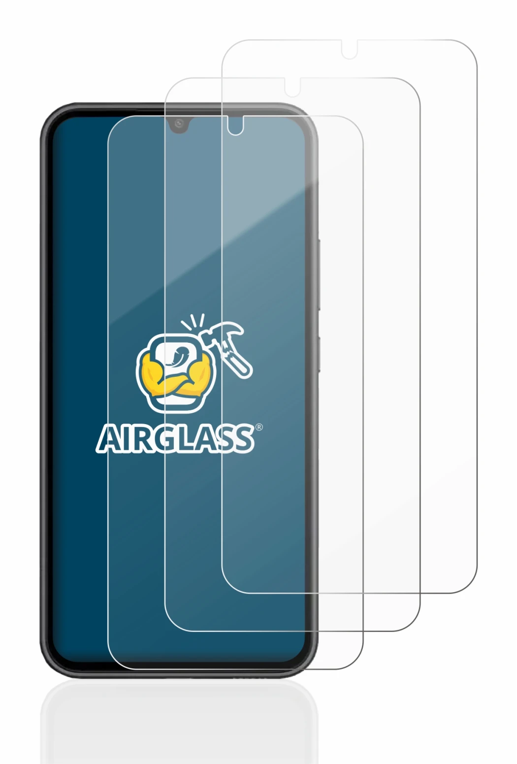 Imagen del dispositivo Samsung Galaxy A34 5G con una amplia variedad de protectores de pantalla.
