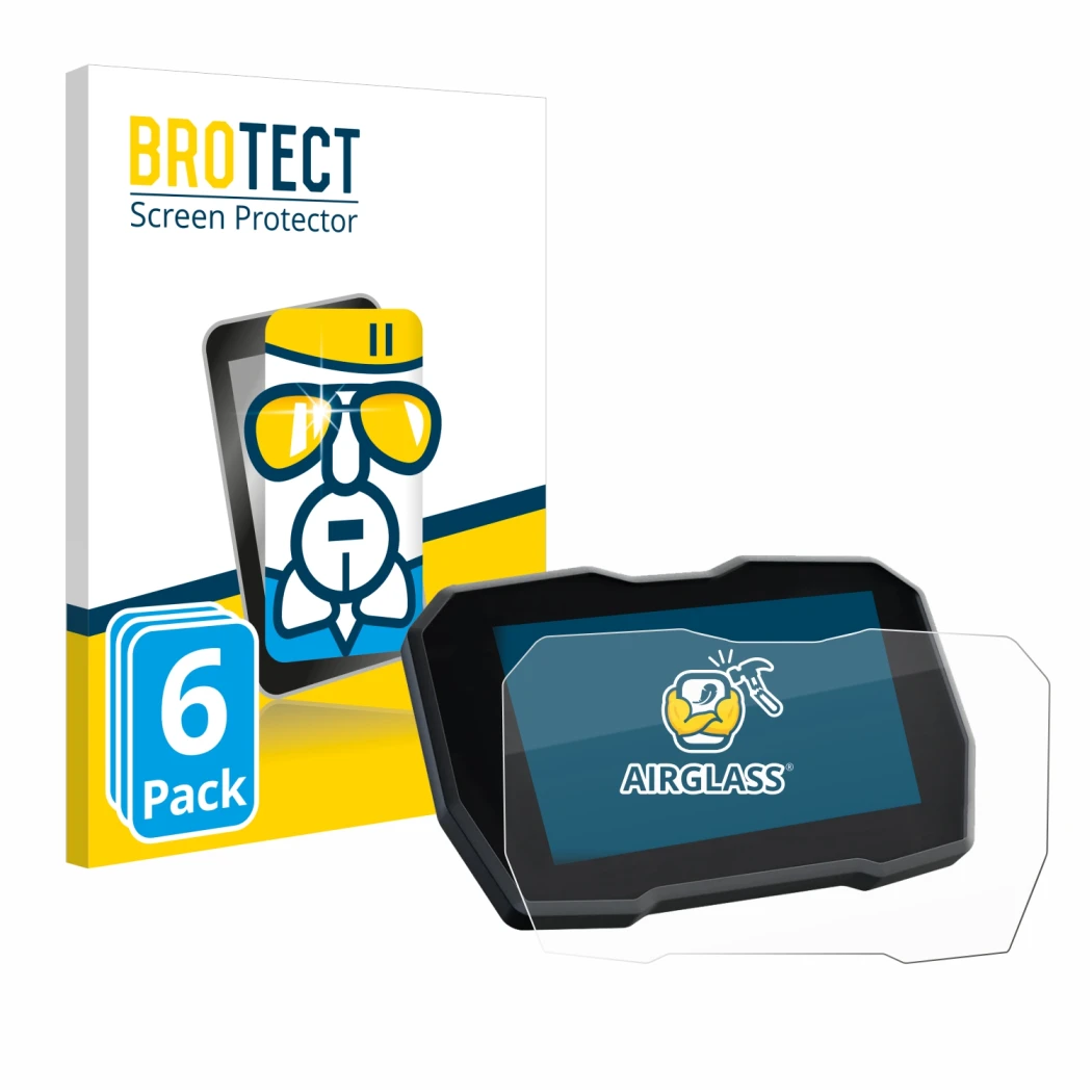 Parte frontal de un envase de producto con el logotipo de la marca BROTECT. Al lado se muestra el dispositivo Ducati Multistra