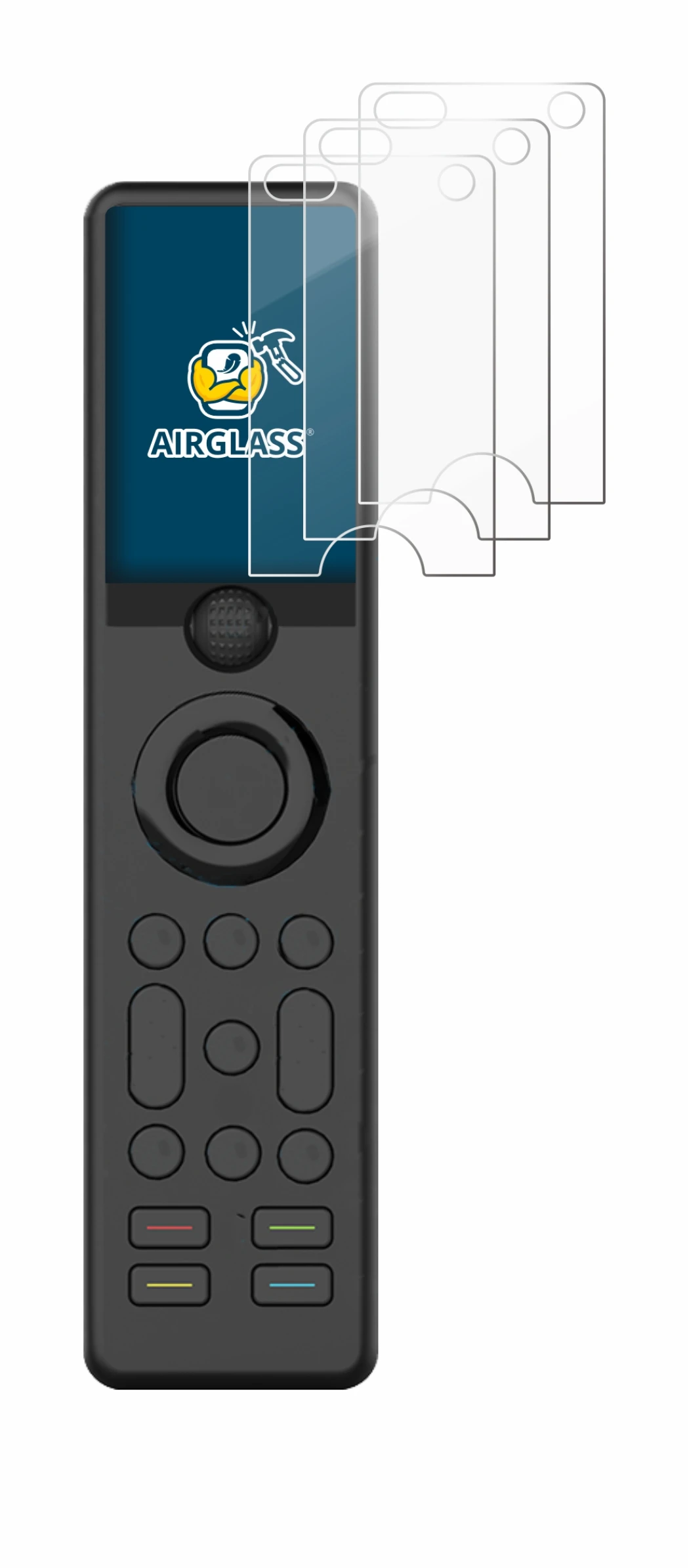 Imagen del dispositivo Sofabaton X1 con una amplia variedad de protectores de pantalla.