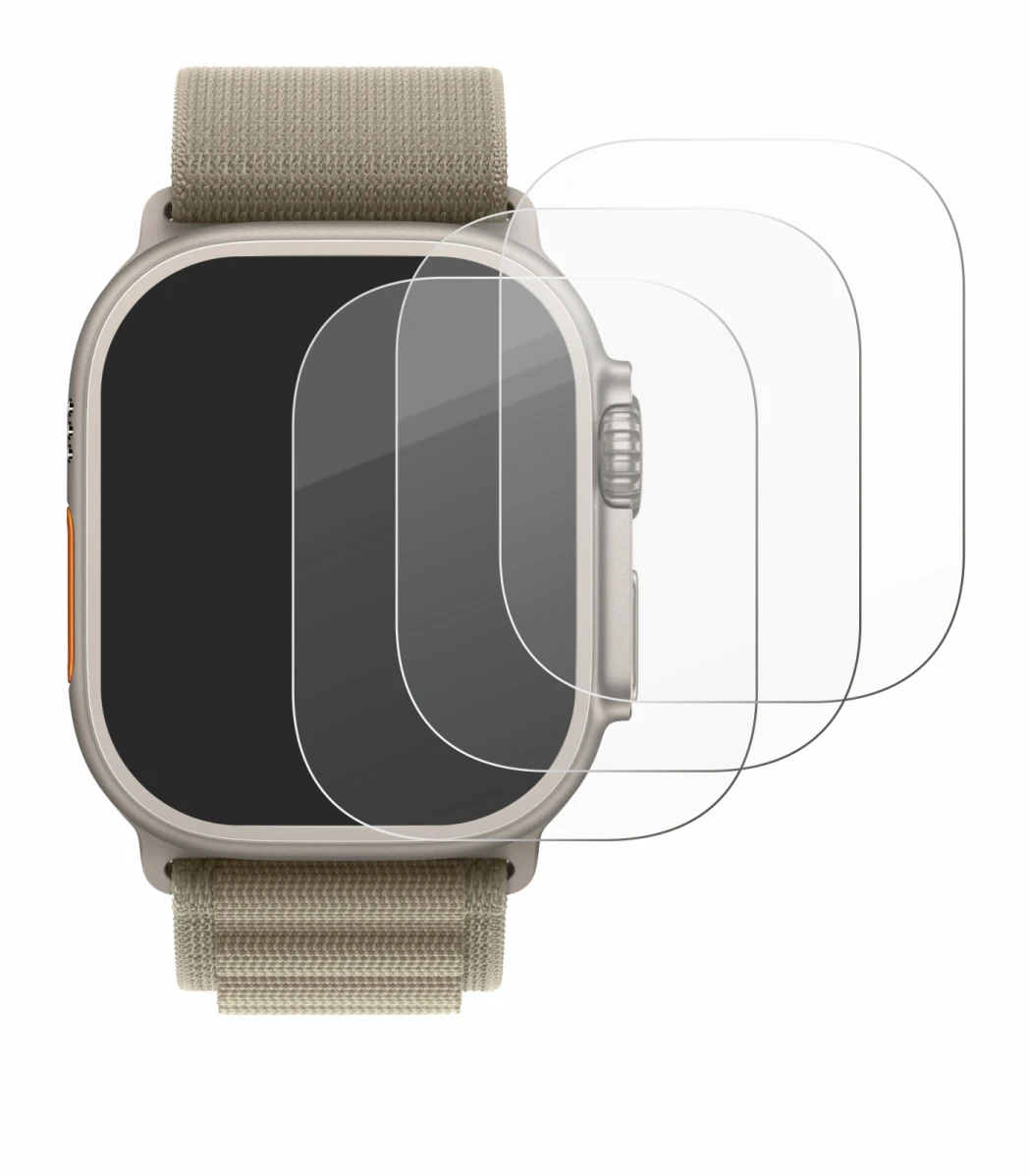 Imagen del dispositivo Apple Watch Ultra 2 (49 mm) con una amplia variedad de protectores de pantalla.