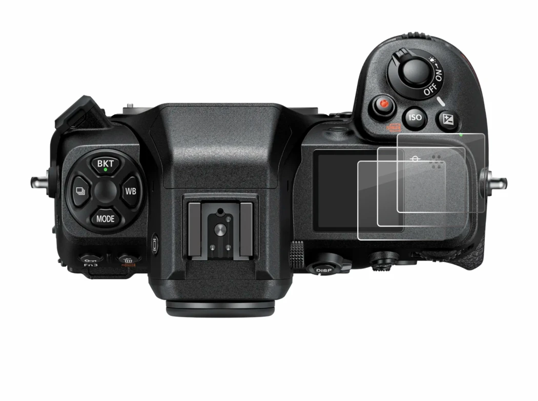 Imagen del dispositivo Nikon Z 8 (pantalla de hombro) con una amplia variedad de protectores de pantalla.