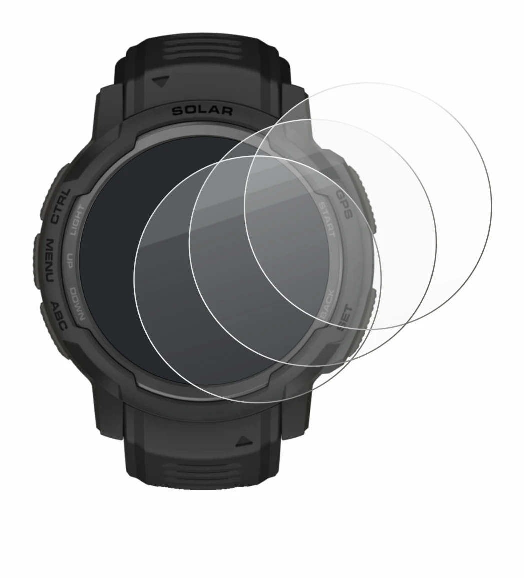 Imagen del dispositivo Garmin Instinct Crossover AMOLED con una amplia variedad de protectores de pantalla.