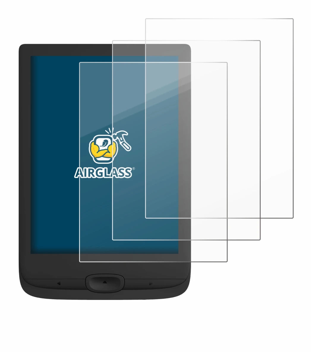 Imagen del dispositivo PocketBook Basic Lux 4 con una amplia variedad de protectores de pantalla.