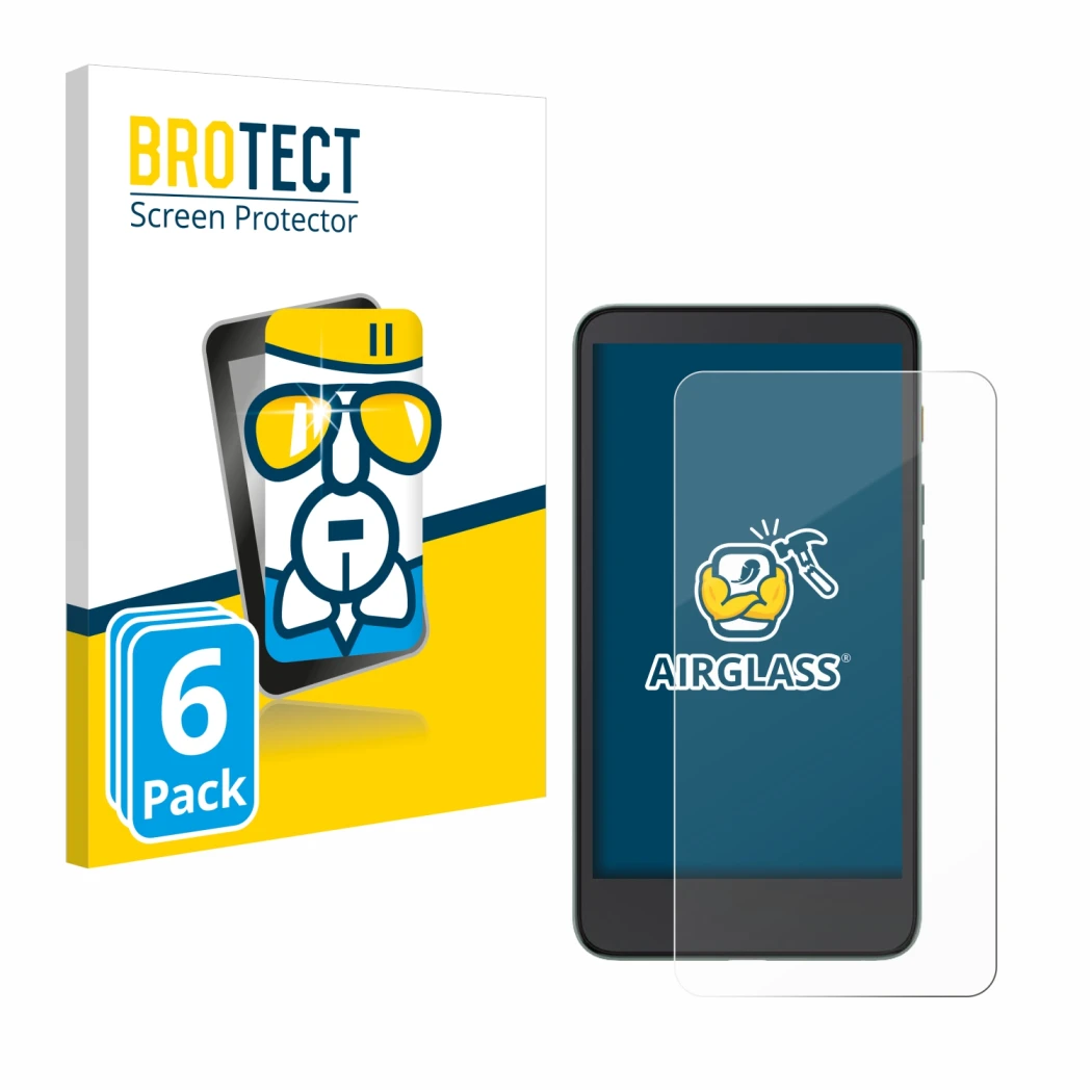 Parte frontal de un envase de producto con el logotipo de la marca BROTECT. Al lado se muestra el dispositivo Xiaomi Moaan Ink