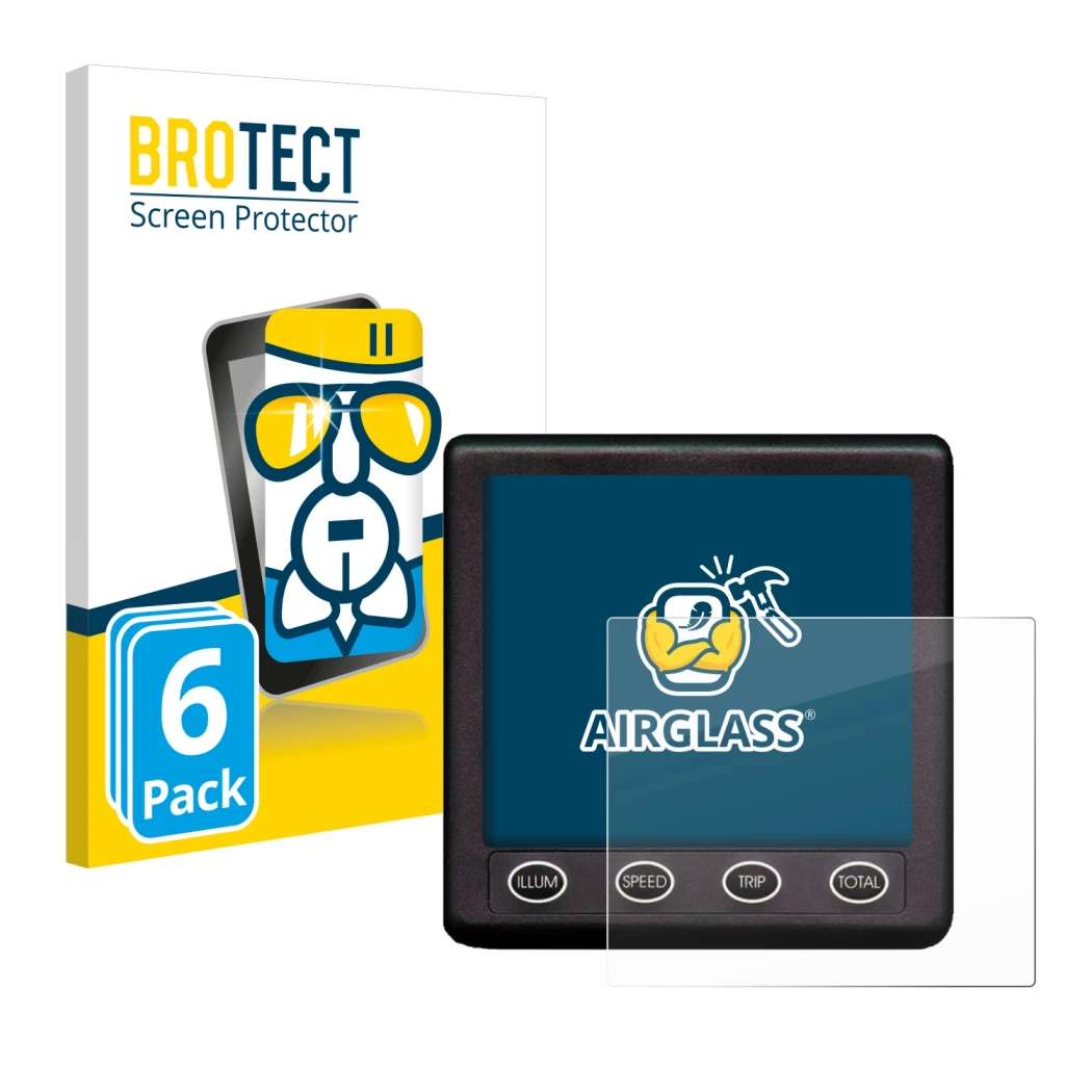 Parte frontal de un envase de producto con el logotipo de la marca BROTECT. Al lado se muestra el dispositivo Nasa Marine Inst