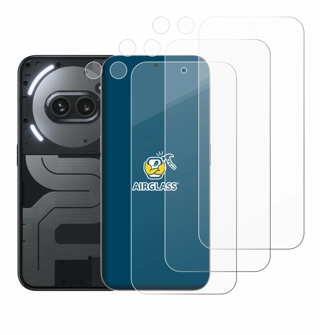 Imagen del dispositivo Nothing Phone (2a) Plus (Frontal+Cámara) con una amplia variedad de protectores de pantalla.