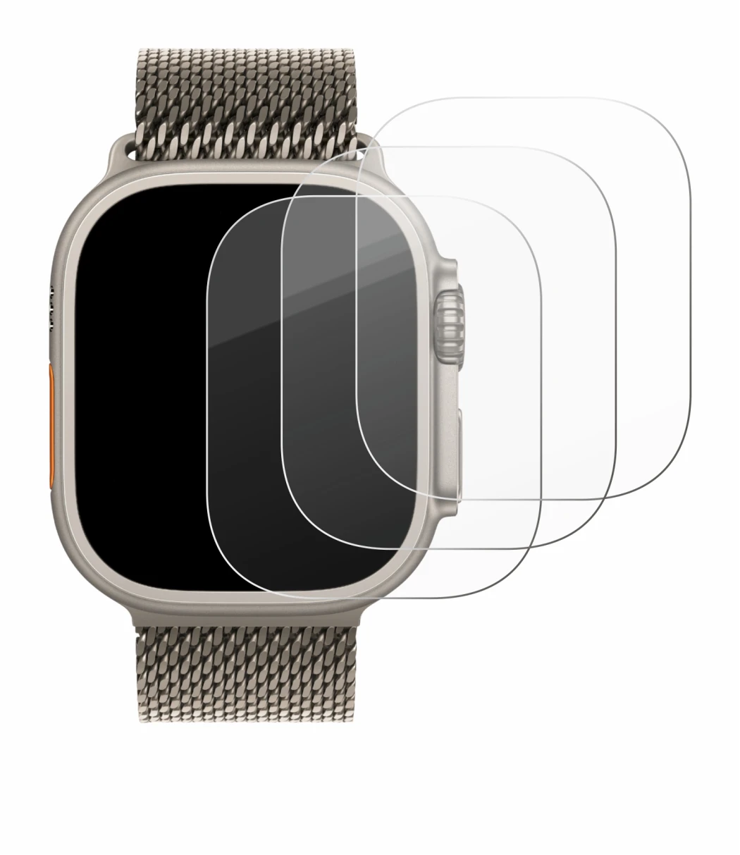 Imagen del dispositivo Apple Watch Ultra 3 con una amplia variedad de protectores de pantalla.