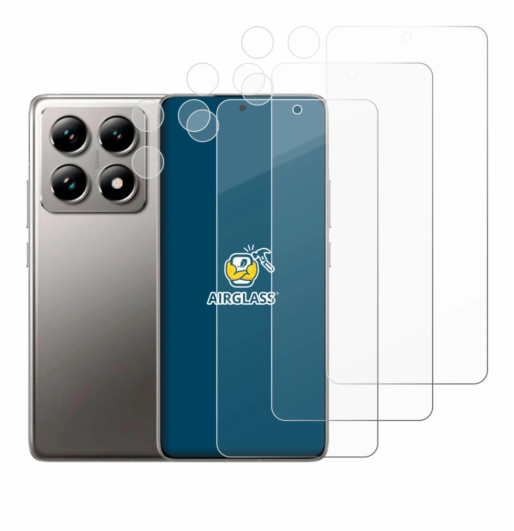 Imagen del dispositivo Xiaomi 14T (Frontal+Cámara) con una amplia variedad de protectores de pantalla.