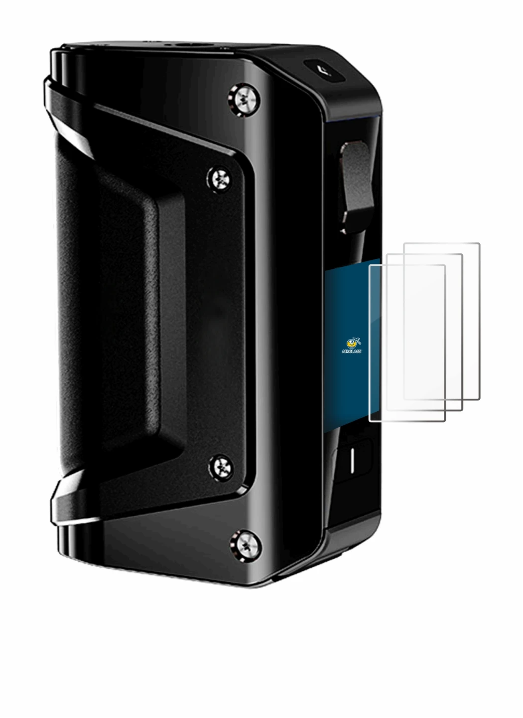 Imagen del dispositivo geekvape Aegis 3 con una amplia variedad de protectores de pantalla.