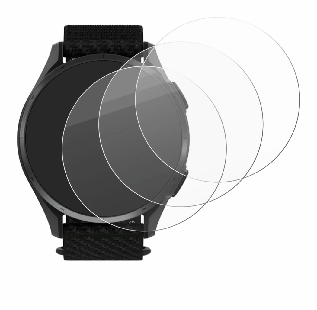 Imagen del dispositivo Garmin Approach S50 con una amplia variedad de protectores de pantalla.