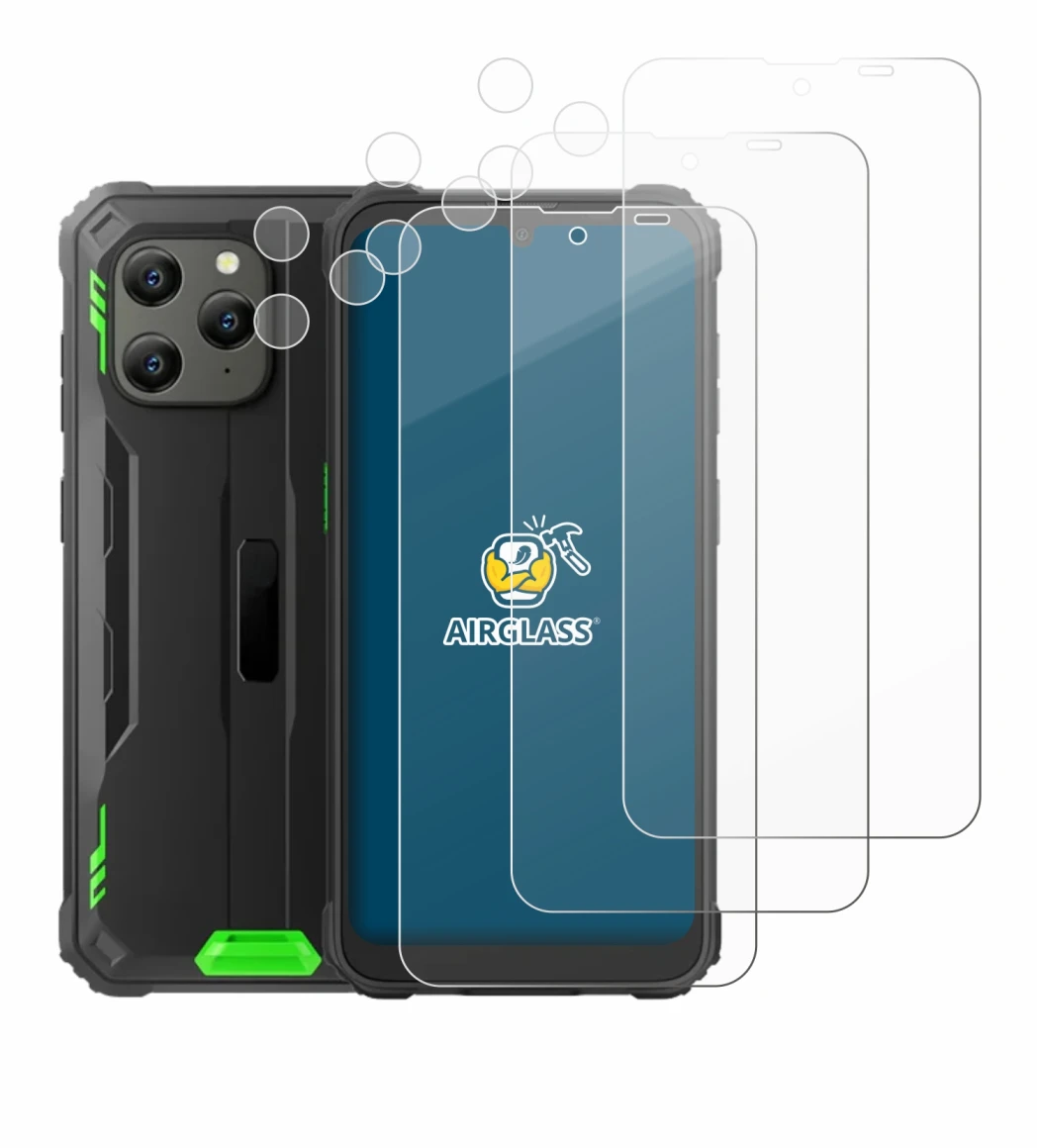 Imagen del dispositivo Blackview BV5300 Plus (Frontal+Cámara) con una amplia variedad de protectores de pantalla.