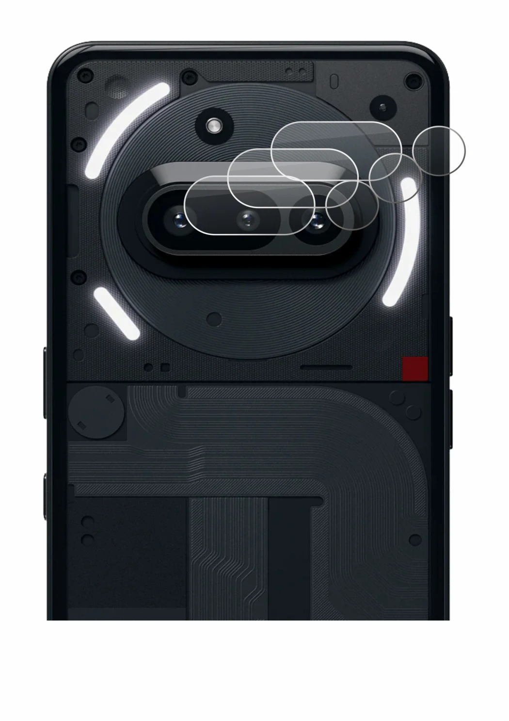 Imagen del dispositivo Nothing Phone (3a) (SÓLO Cámara) con una amplia variedad de protectores de pantalla.
