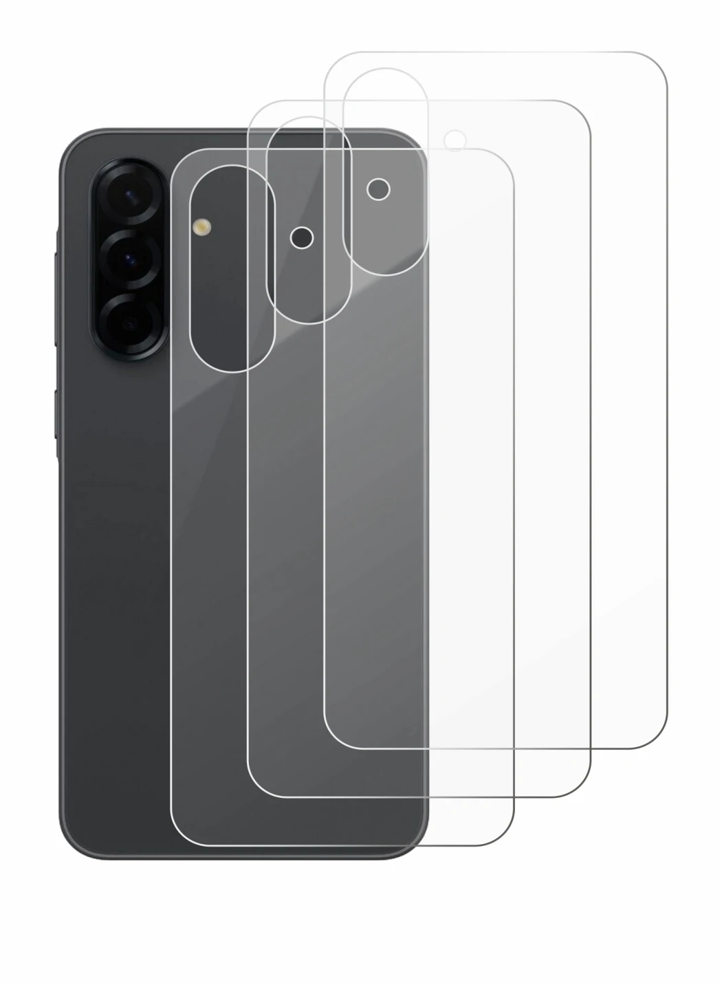 Imagen del dispositivo Samsung Galaxy A36 5G (Trasero) con una amplia variedad de protectores de pantalla.