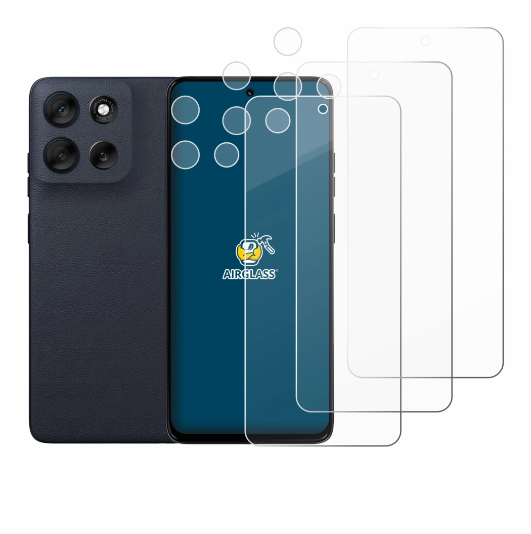 Imagen del dispositivo Motorola Moto G56 (Frontal+Cámara) con una amplia variedad de protectores de pantalla.