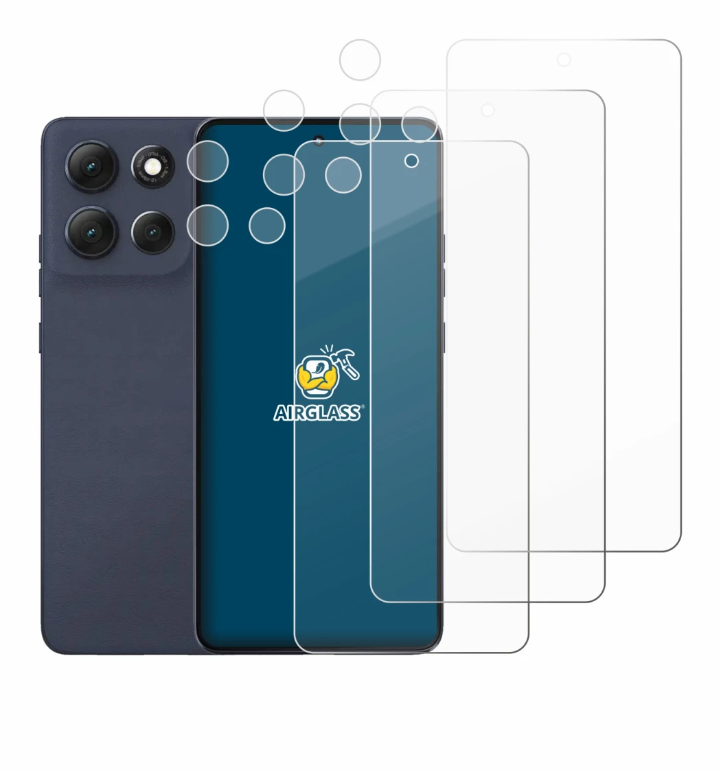 Imagen del dispositivo Motorola Moto G86 (Frontal+Cámara) con una amplia variedad de protectores de pantalla.