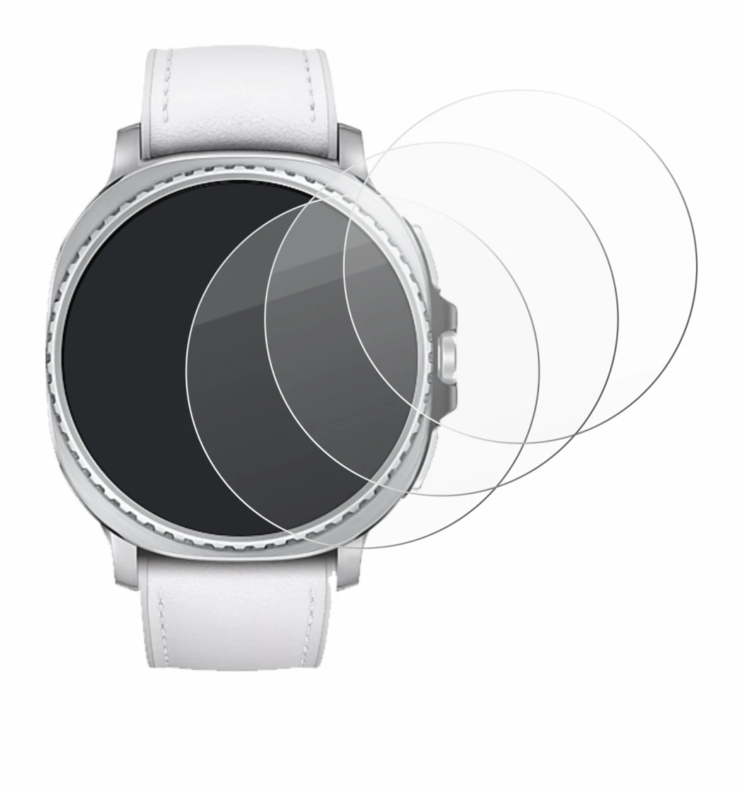 Imagen del dispositivo Samsung Galaxy Watch 8 Classic (46 mm) con una amplia variedad de protectores de pantalla.