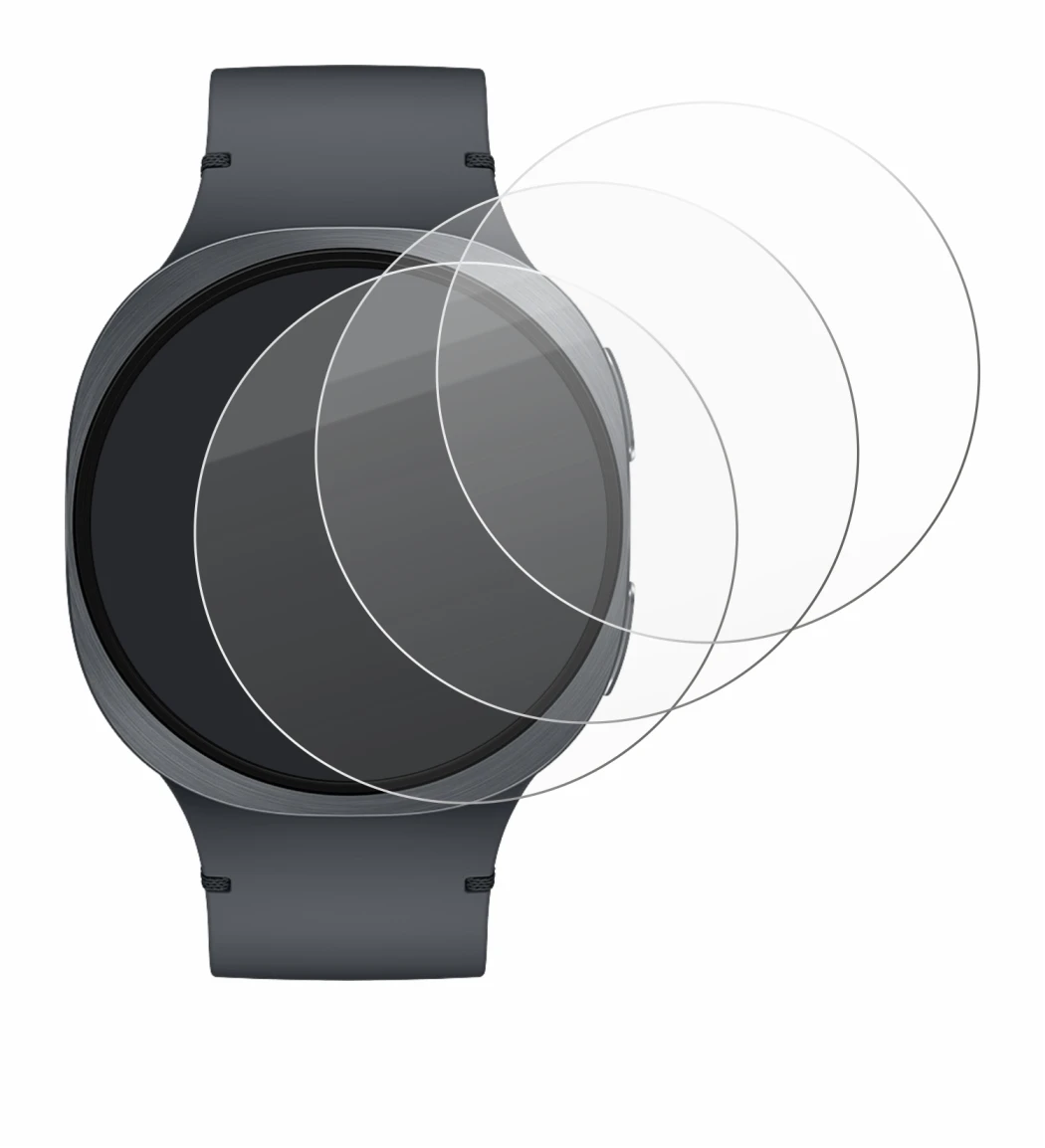 Imagen del dispositivo Samsung Galaxy Watch 8 (44 mm) con una amplia variedad de protectores de pantalla.