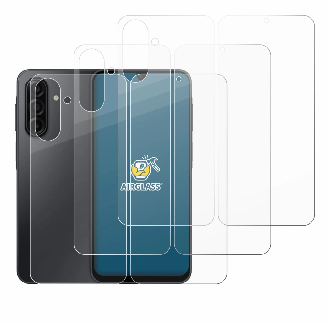 Imagen del dispositivo Samsung Galaxy A17 5G (Frontal+Trasero) con una amplia variedad de protectores de pantalla.