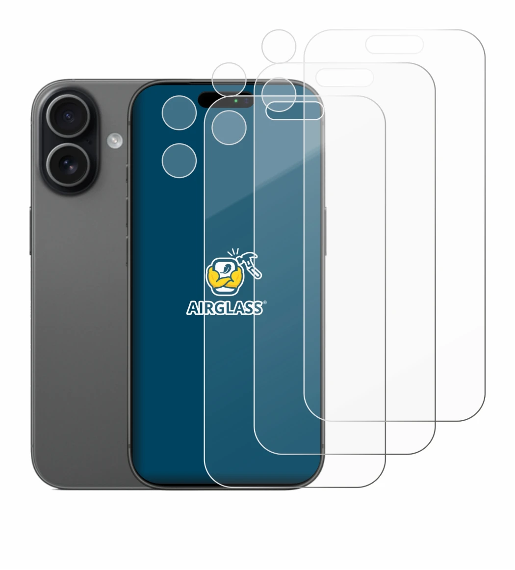 Imagen del dispositivo Apple iPhone 17 (Frontal+Cámara) con una amplia variedad de protectores de pantalla.