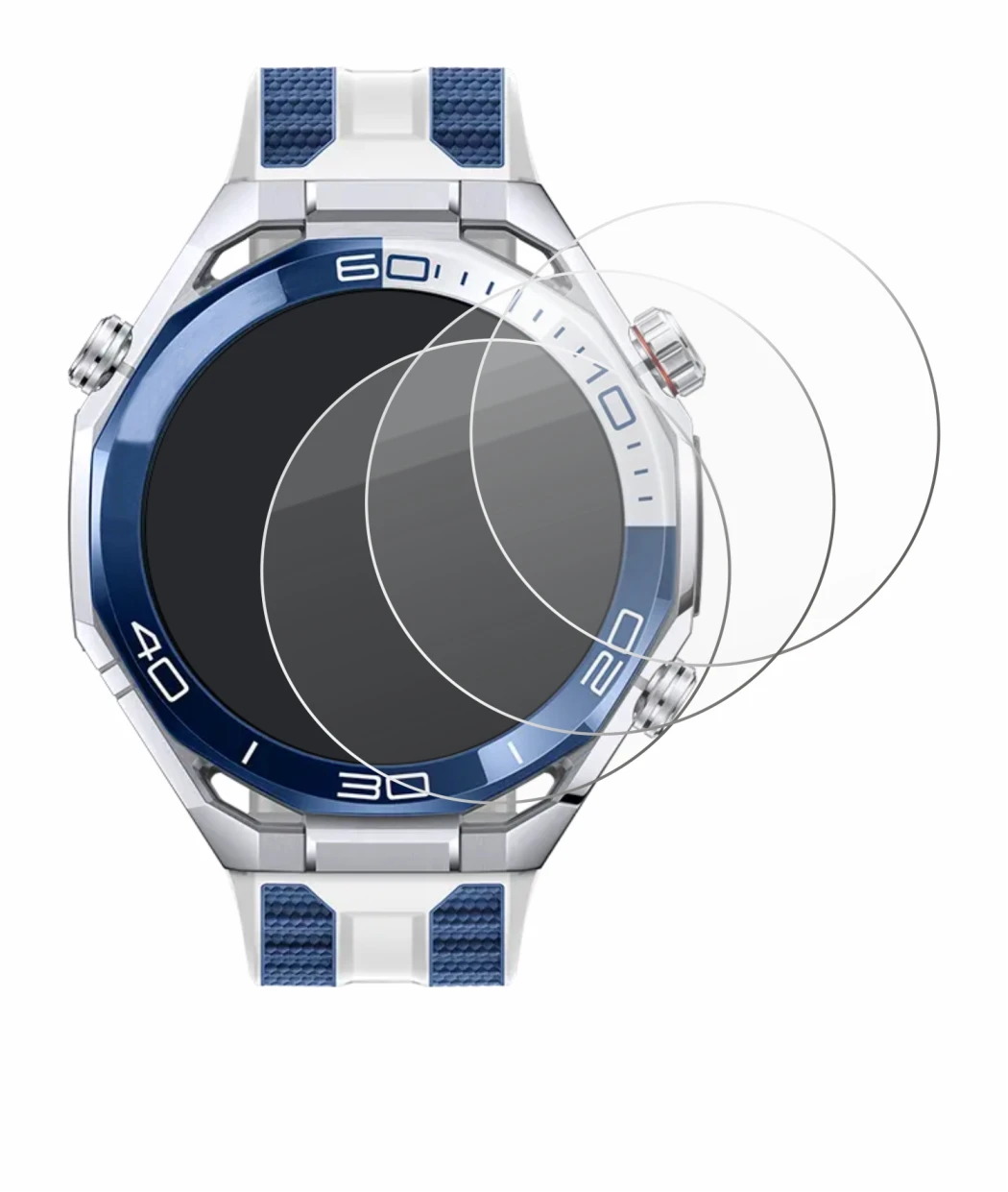 Imagen del dispositivo Huawei Watch Ultimate 2 Blue con una amplia variedad de protectores de pantalla.
