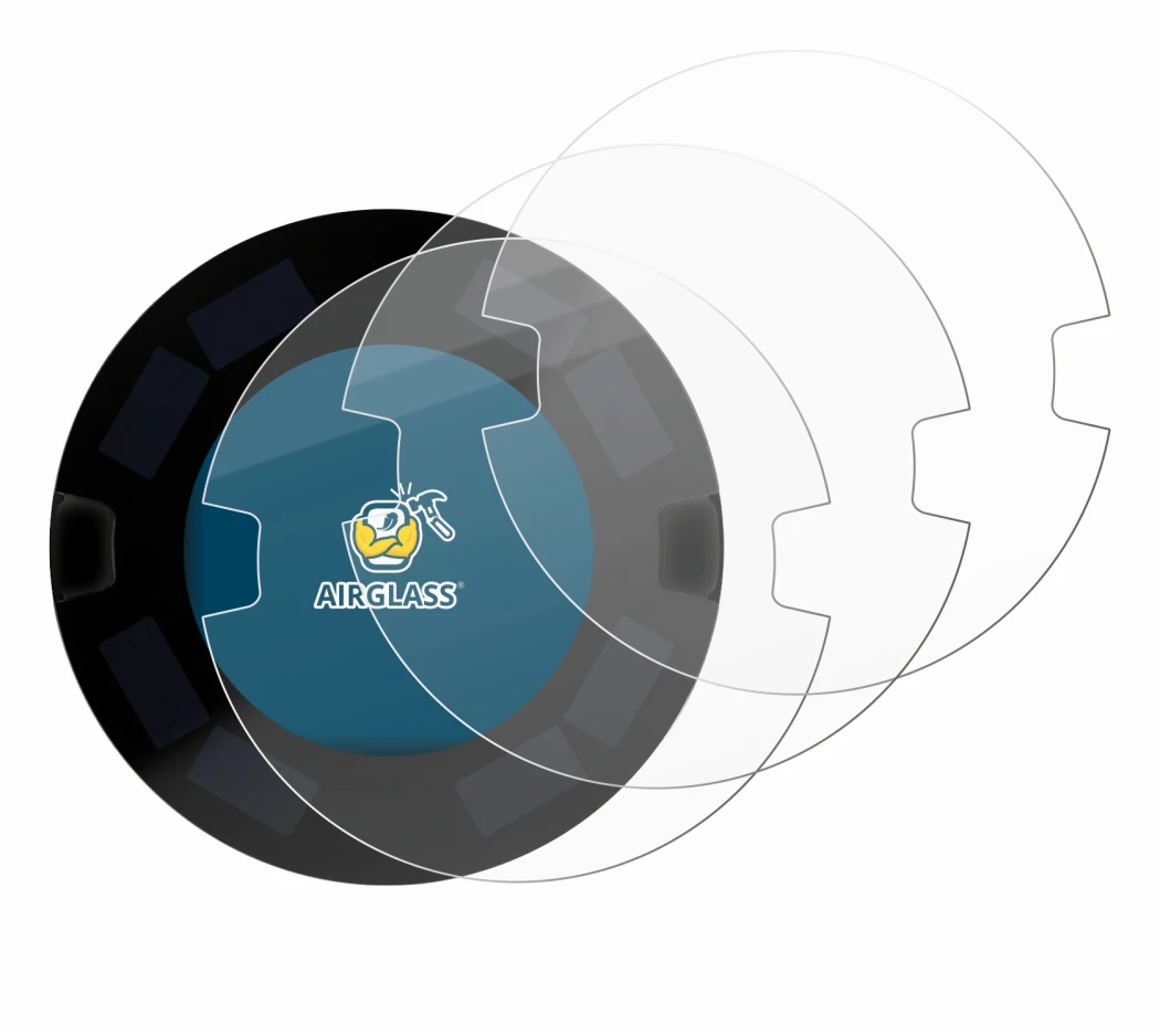 Imagen del dispositivo OOONO P-DISC NO3 con una amplia variedad de protectores de pantalla.