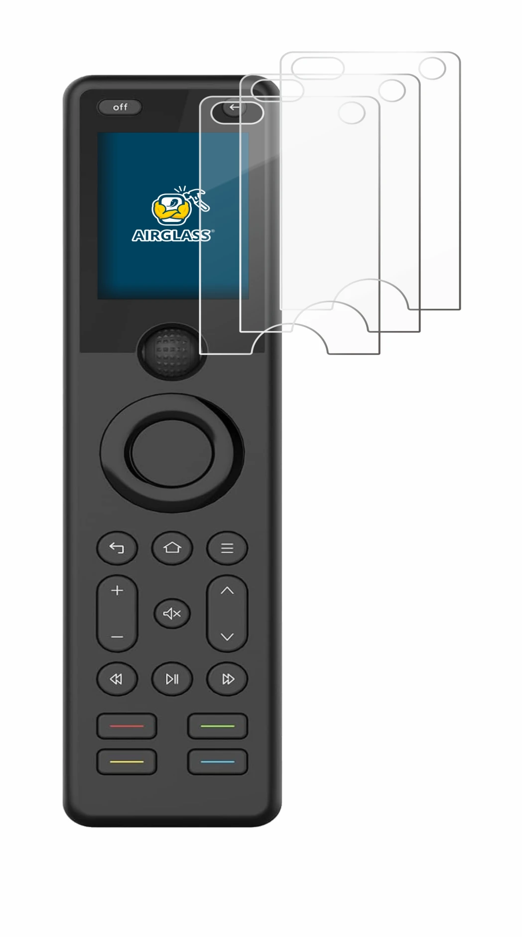 Imagen del dispositivo Sofabaton X1S con una amplia variedad de protectores de pantalla.