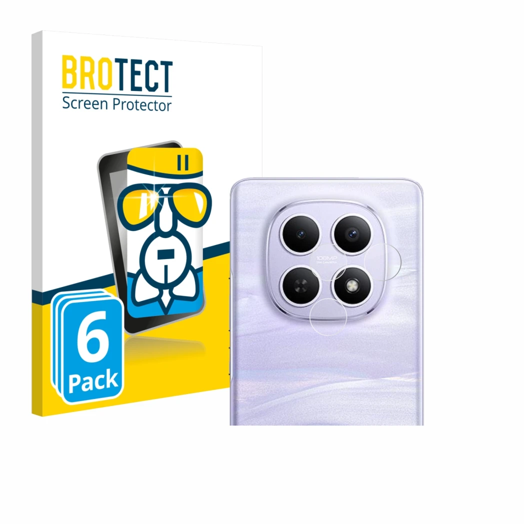 Parte frontal de un envase de producto con el logotipo de la marca BROTECT. Al lado se muestra el dispositivo Xiaomi Redmi Not