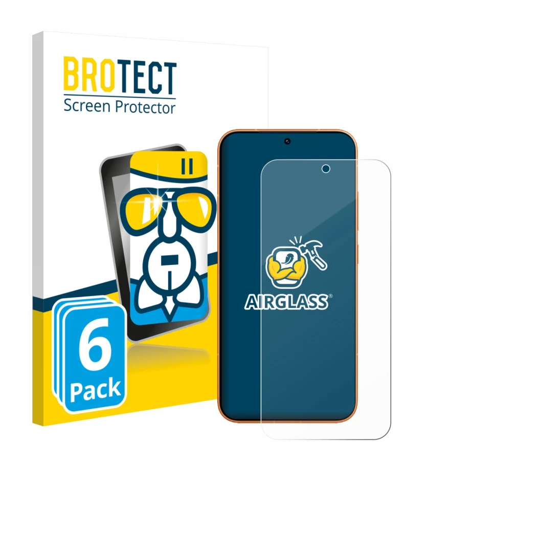 Parte frontal de un envase de producto con el logotipo de la marca BROTECT. Al lado se muestra el dispositivo Honor Magic 8 Pr