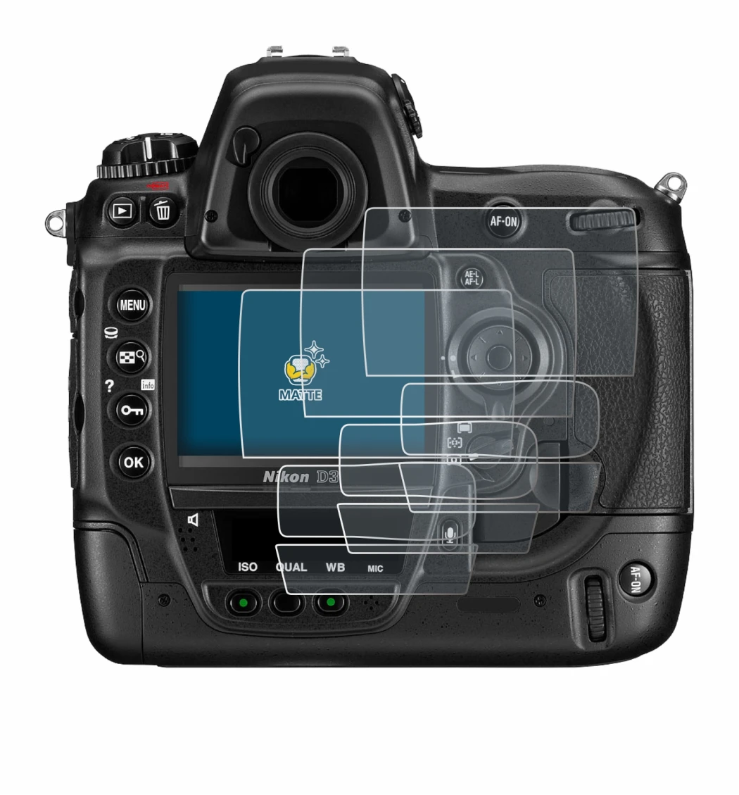 Imagen del dispositivo Nikon D3 con una amplia variedad de protectores de pantalla.