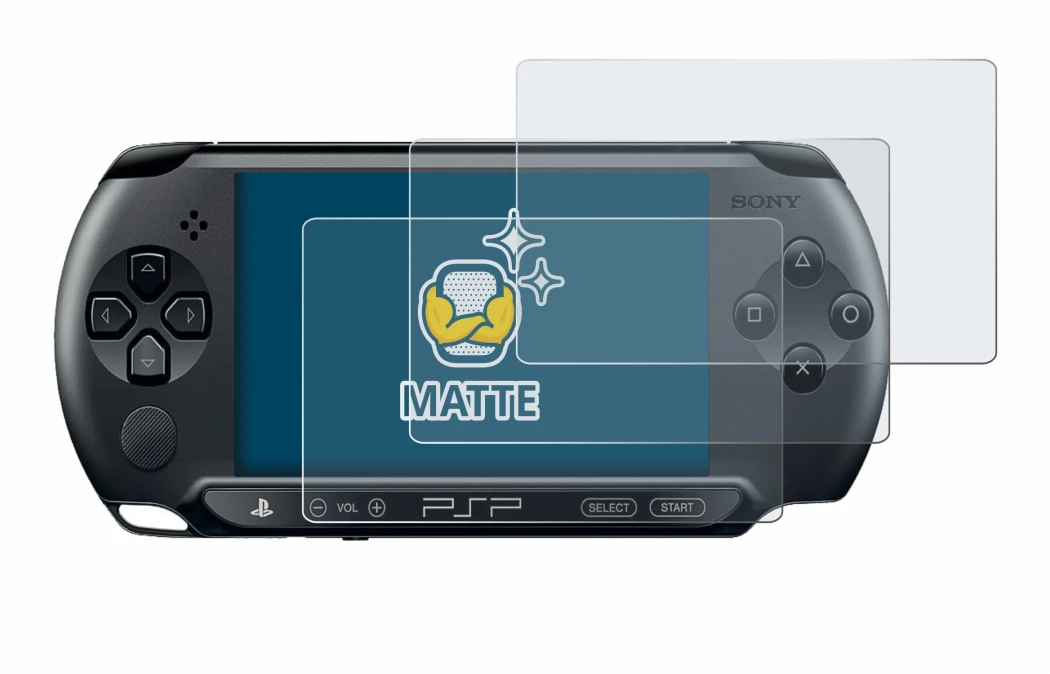 Imagen del dispositivo Sony PSP 1004 con una amplia variedad de protectores de pantalla.