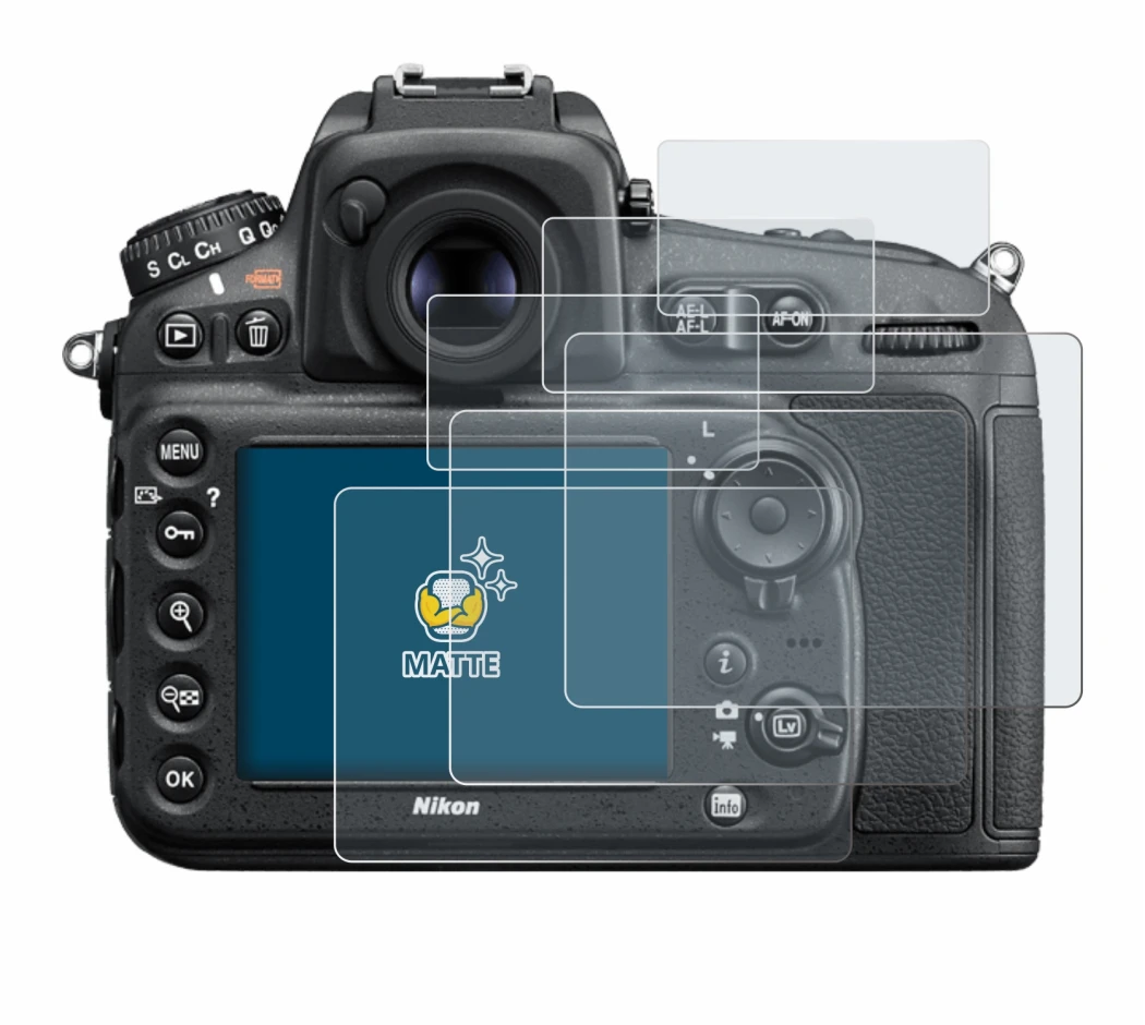 Imagen del dispositivo Nikon D810 con una amplia variedad de protectores de pantalla.