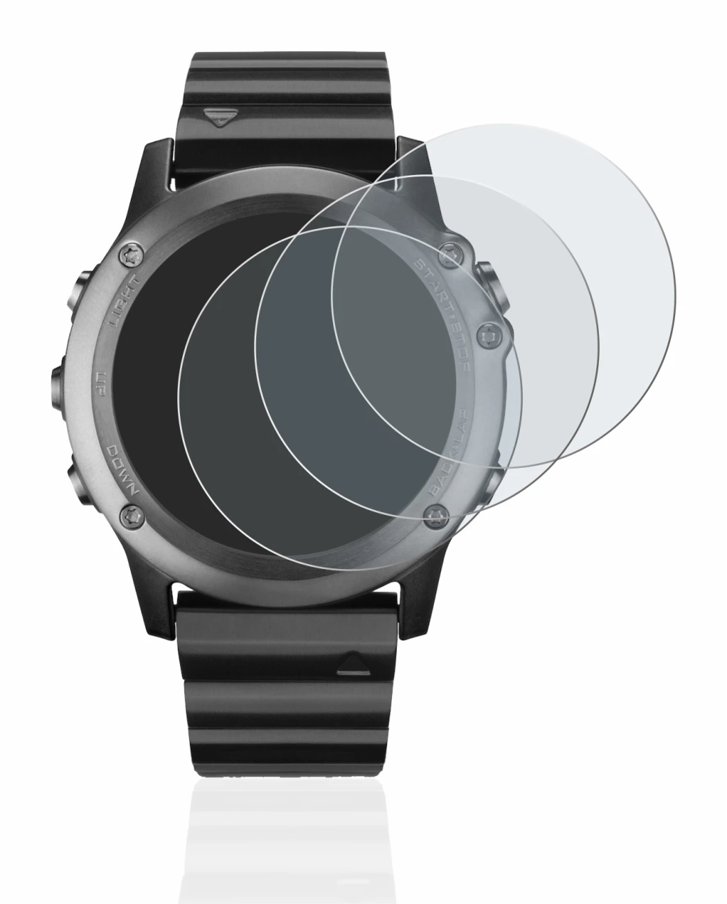 Imagen del dispositivo Garmin Fenix 3 con una amplia variedad de protectores de pantalla.