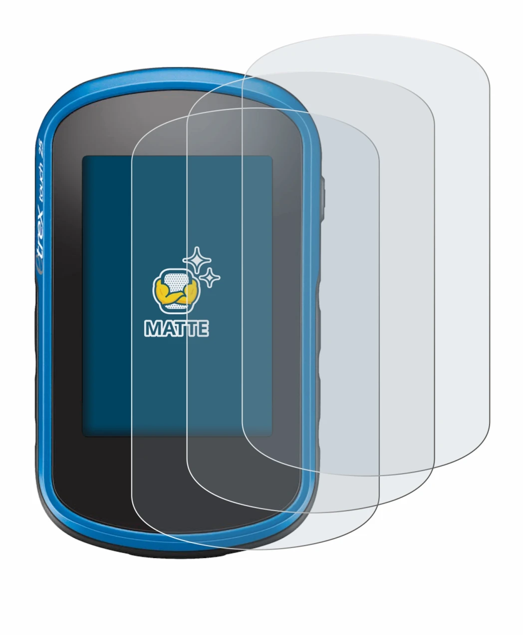 Imagen del dispositivo Garmin eTrex Touch 35 con una amplia variedad de protectores de pantalla.