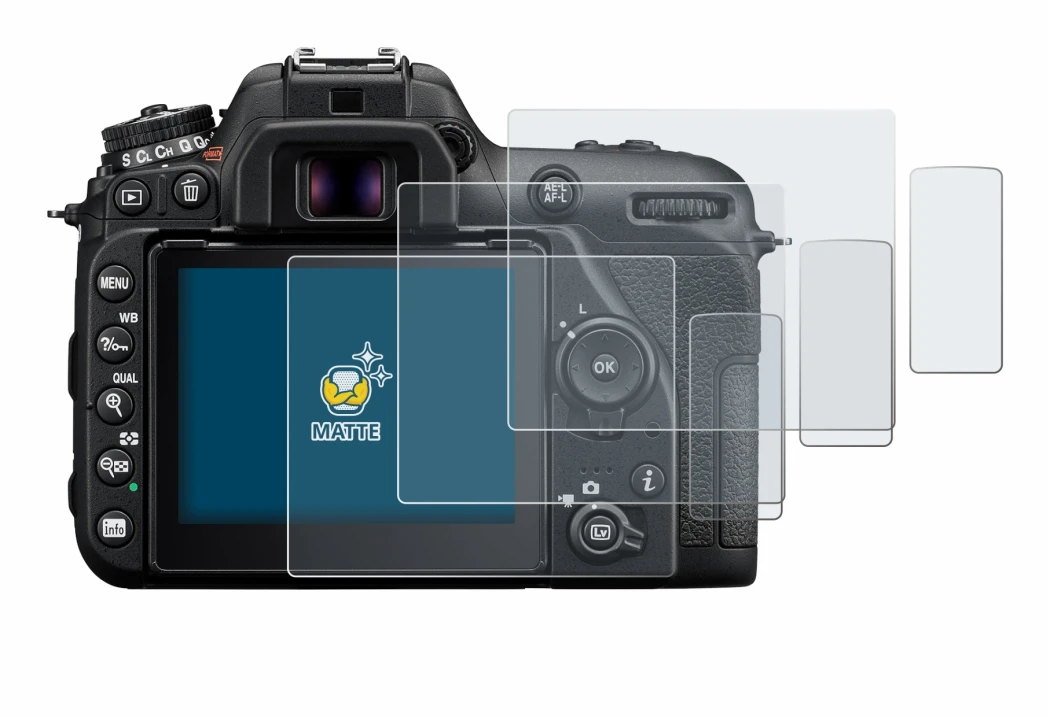 Imagen del dispositivo Nikon D7500 con una amplia variedad de protectores de pantalla.