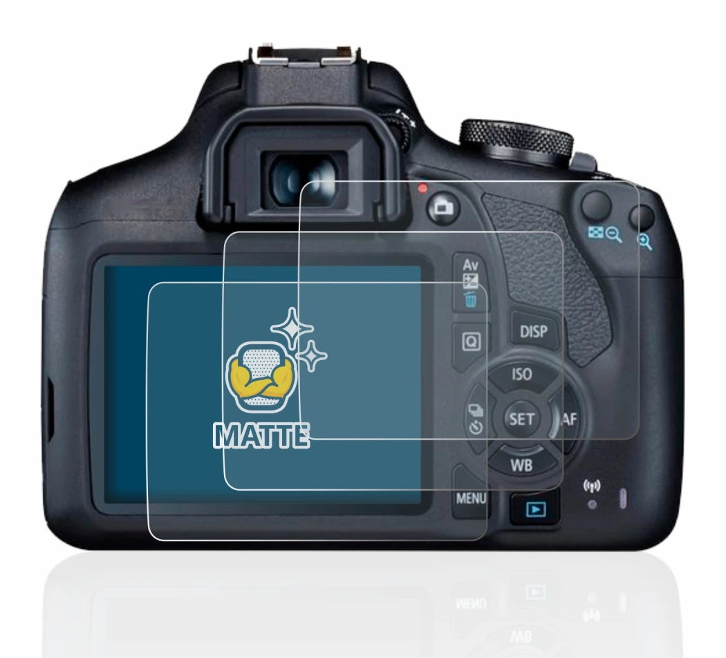 Imagen del dispositivo Canon EOS 2000D con una amplia variedad de protectores de pantalla.