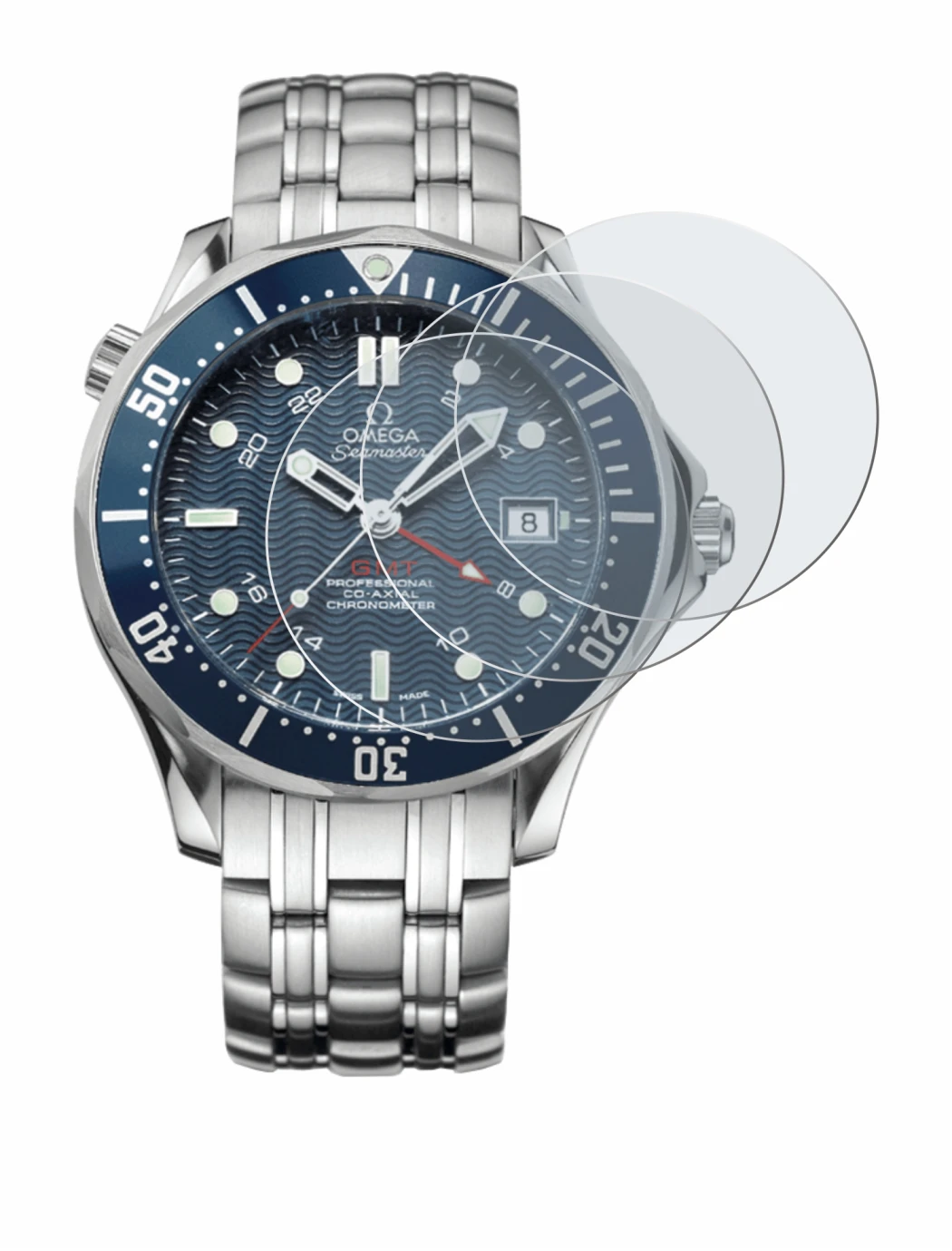 Imagen del dispositivo Omega Seamaster Diver (41 mm) con una amplia variedad de protectores de pantalla.