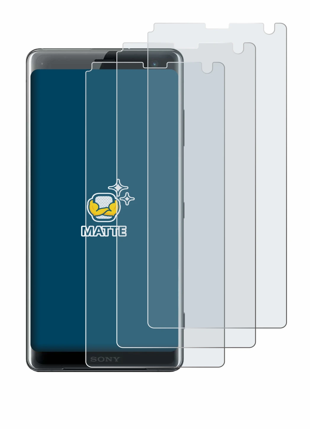 Imagen del dispositivo Sony Xperia XZ3 con una amplia variedad de protectores de pantalla.