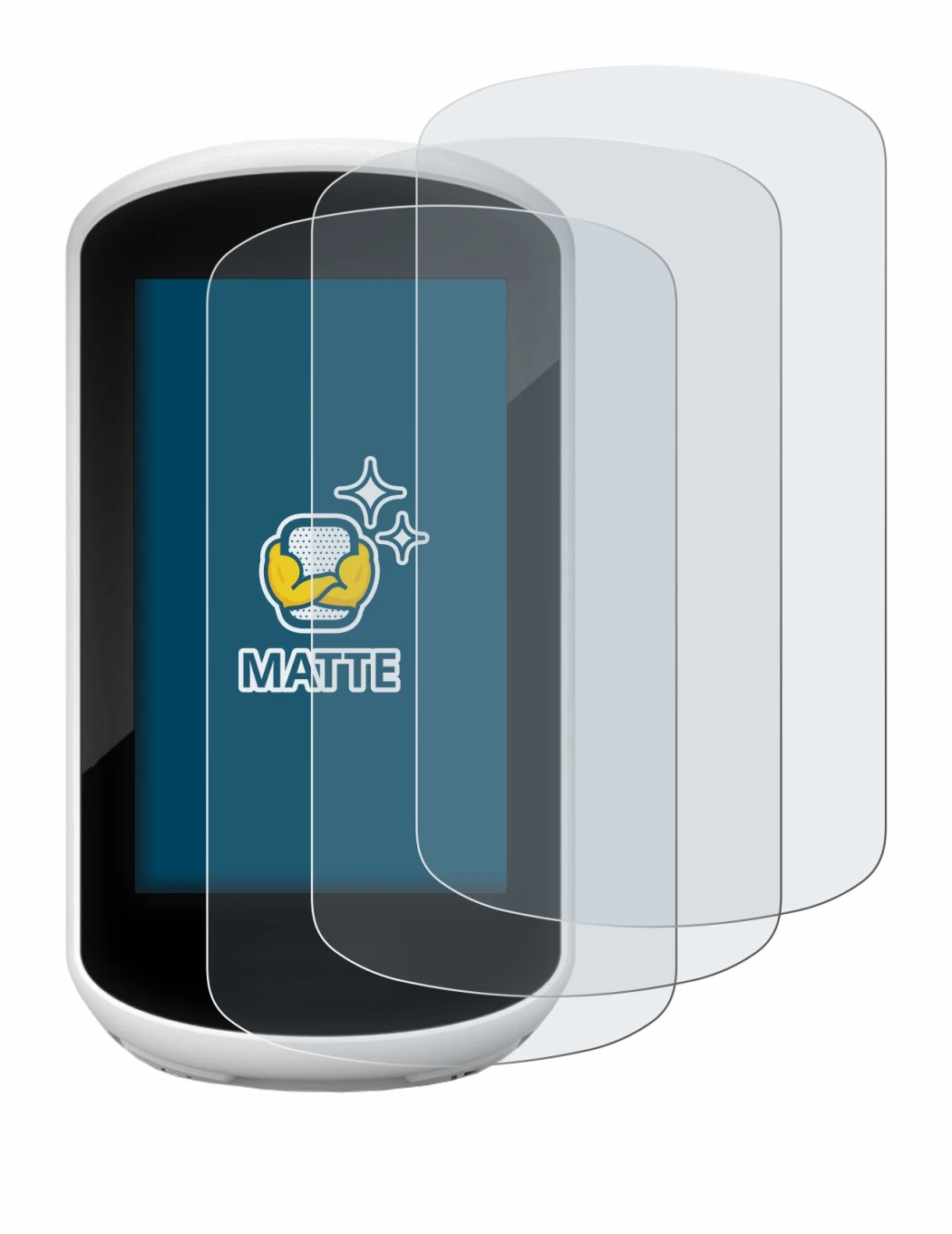 Imagen del dispositivo Garmin Edge Explore 2018 con una amplia variedad de protectores de pantalla.