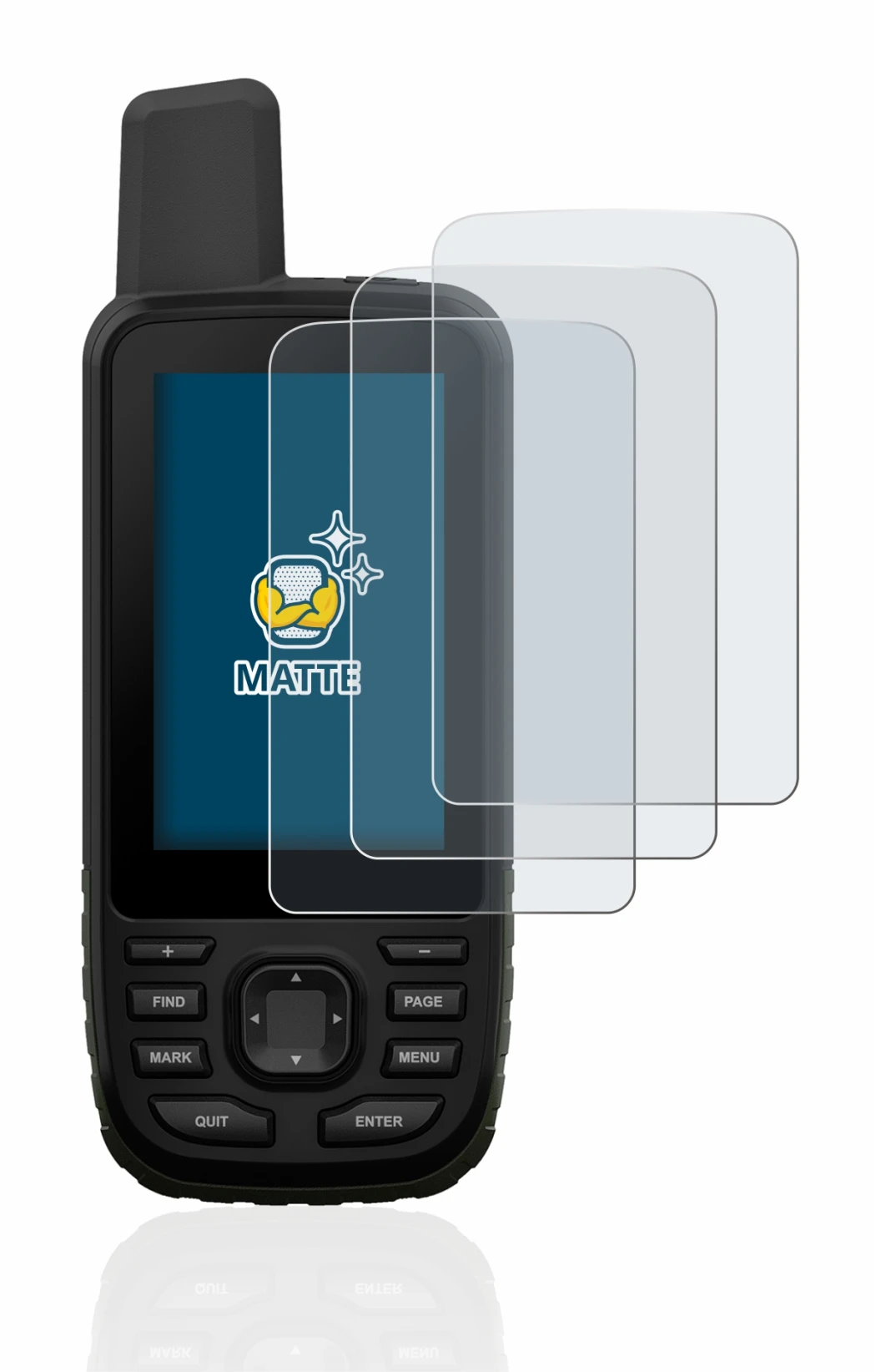 Imagen del dispositivo Garmin GPSMAP 66s con una amplia variedad de protectores de pantalla.