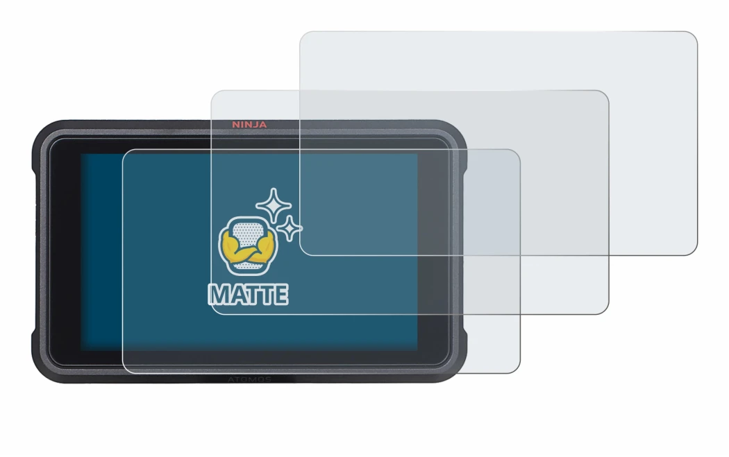 Imagen del dispositivo Atomos Ninja V con una amplia variedad de protectores de pantalla.