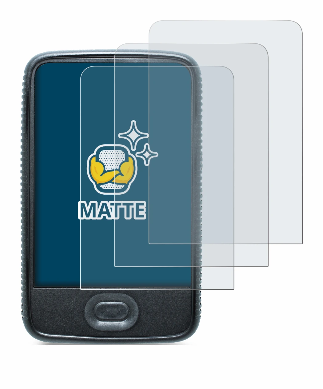 Imagen del dispositivo Dexcom G6 Receiver CGM con una amplia variedad de protectores de pantalla.