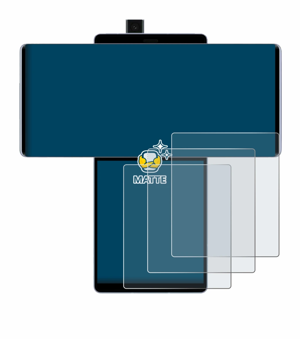 Imagen del dispositivo LG Wing (Pantalla trasera) con una amplia variedad de protectores de pantalla.