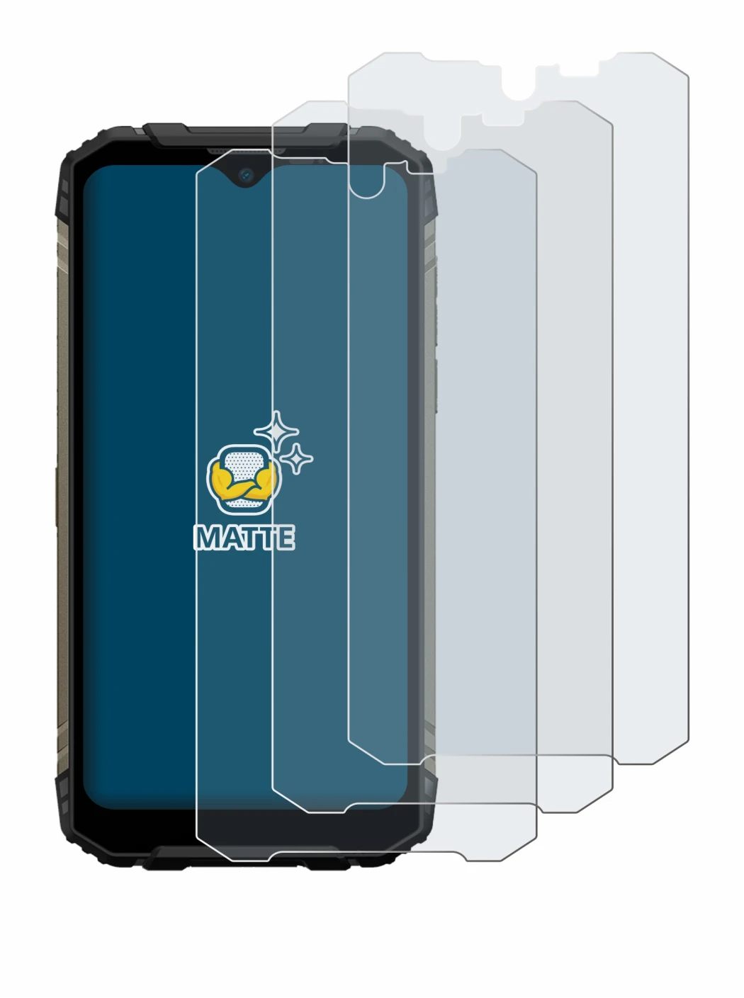 Imagen del dispositivo Doogee S96 Pro con una amplia variedad de protectores de pantalla.